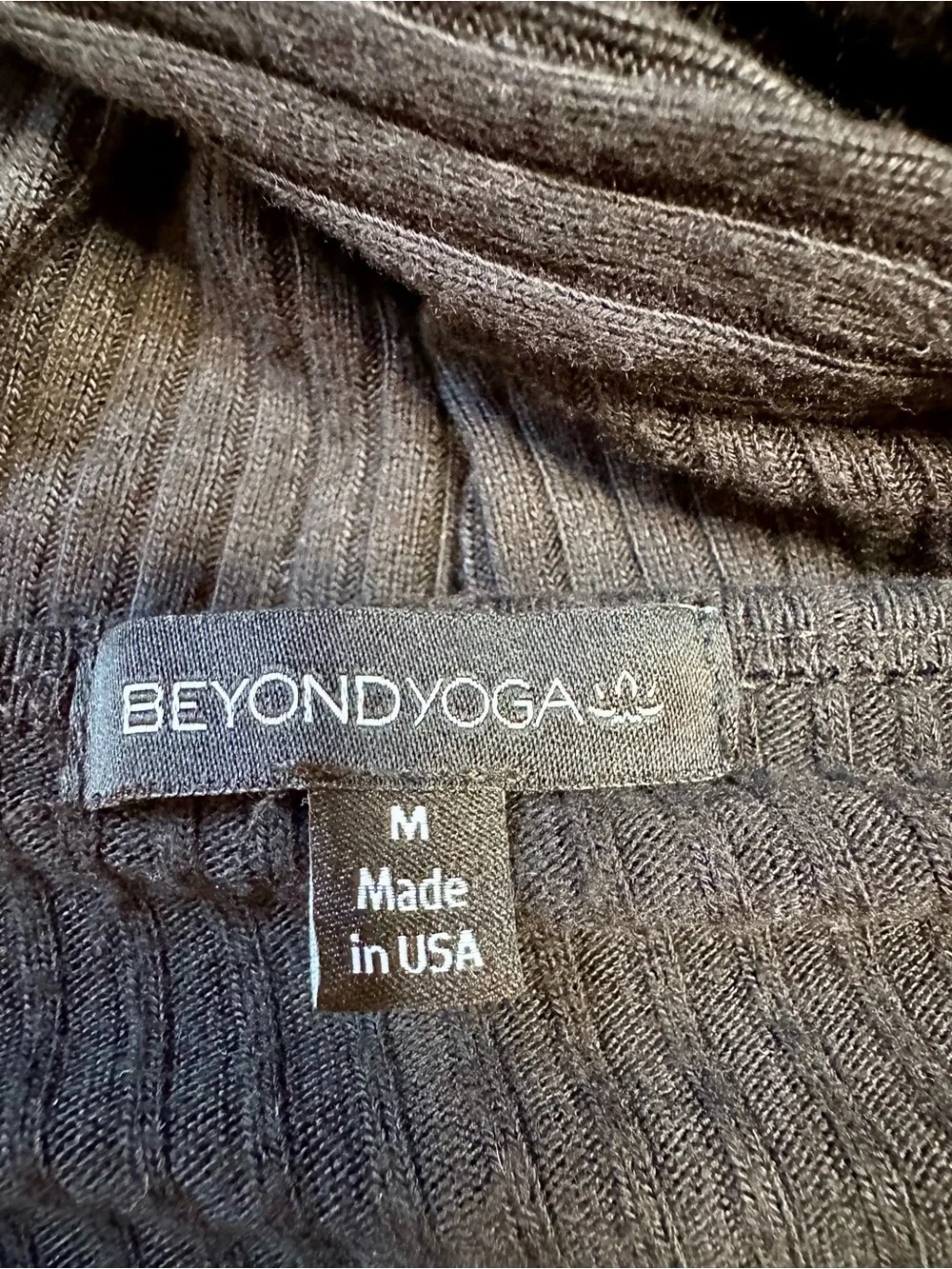 Beyond Yoga Draw the Line Ribbed Wide Leg Jumpsuit Black Medium